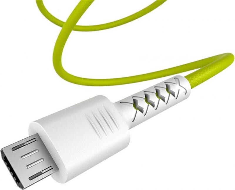 Кабель Pixus Soft USB-MicroUSB 1м White/Lime (PXS SmW/L)