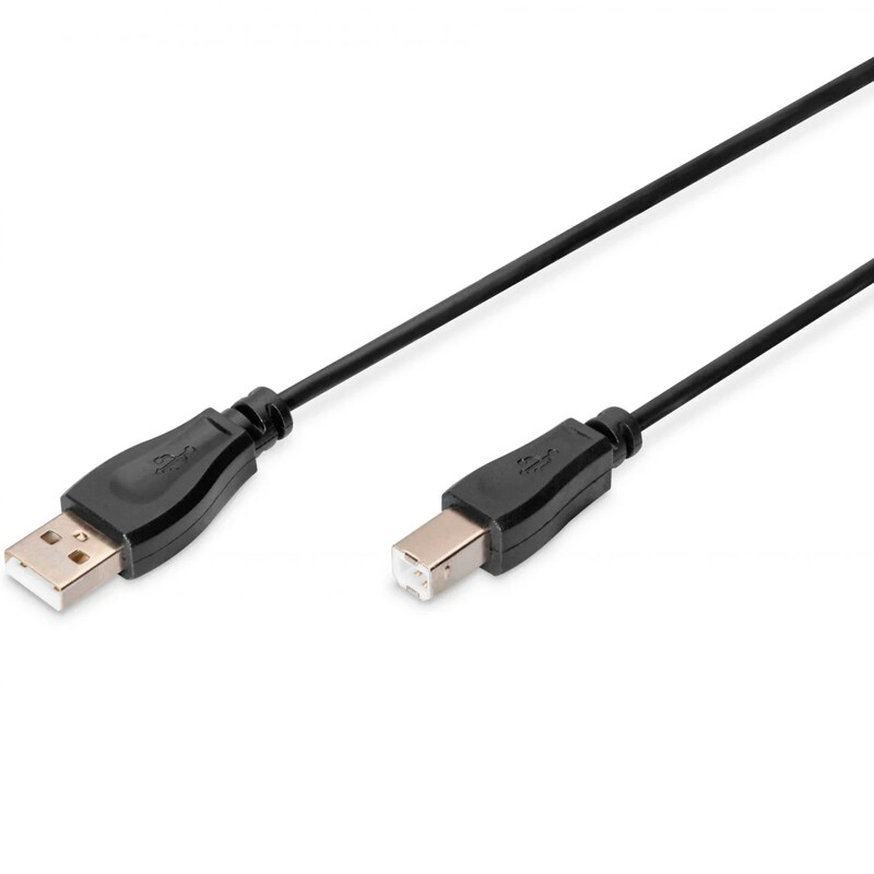 Кабель Digitus Assmann USB 2.0 (AM/BM) 3.0m, black (AK-300102-030-S)