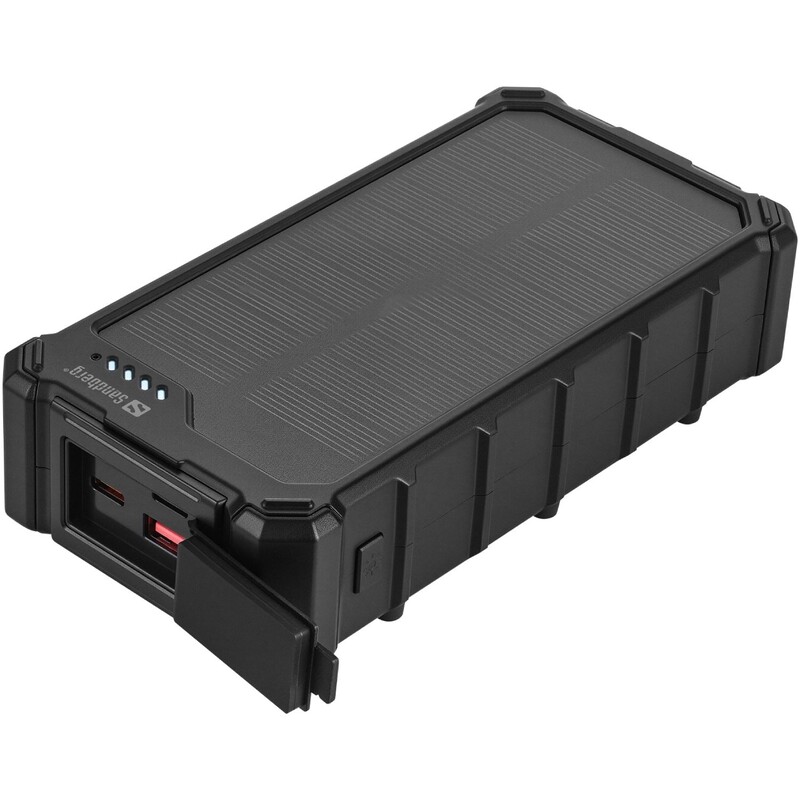 Универсальная мобильная батарея Sandberg Solar Powerbank CampLED 20000mAh 22.5W Black (421-24)