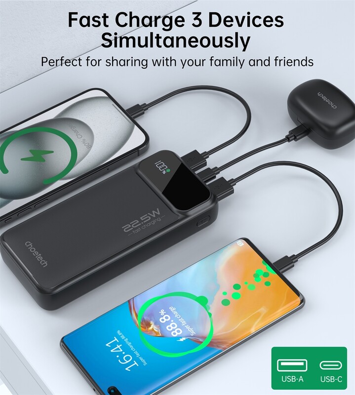 Универсальная мобильная батарея Choetech B729 20000mAh Black (B729-ACBK)