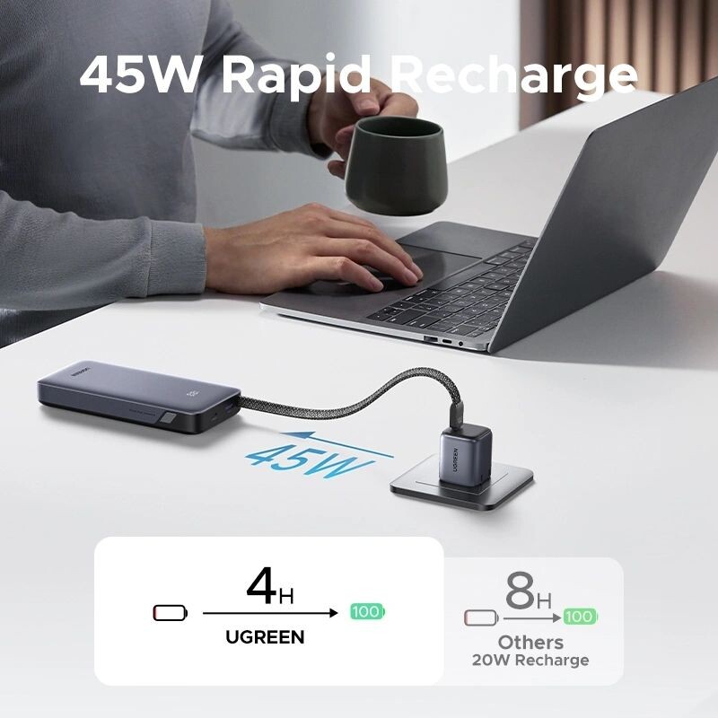 Универсальная мобильная батарея Ugreen PB536 20000mAh, 45W, Grey (55988B)