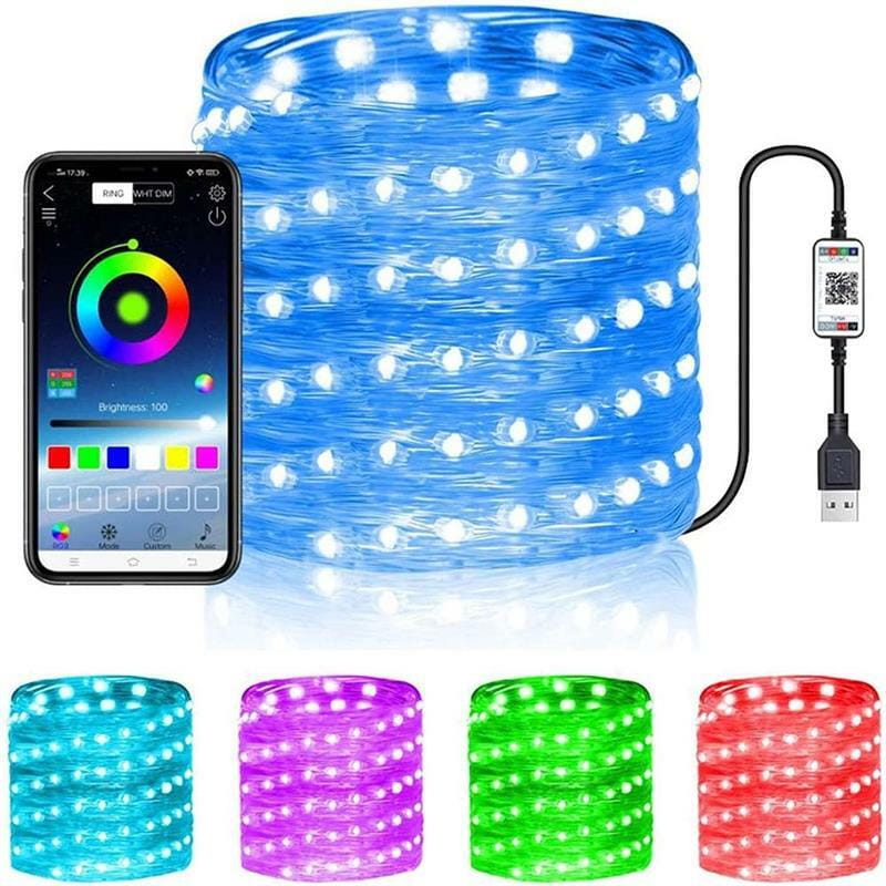 Smart LED RGB гирлянда ColorWay (CW-GS-100L10UMC) 100LED, 10м, Bluetooth, синхронизация освещения с музыкой