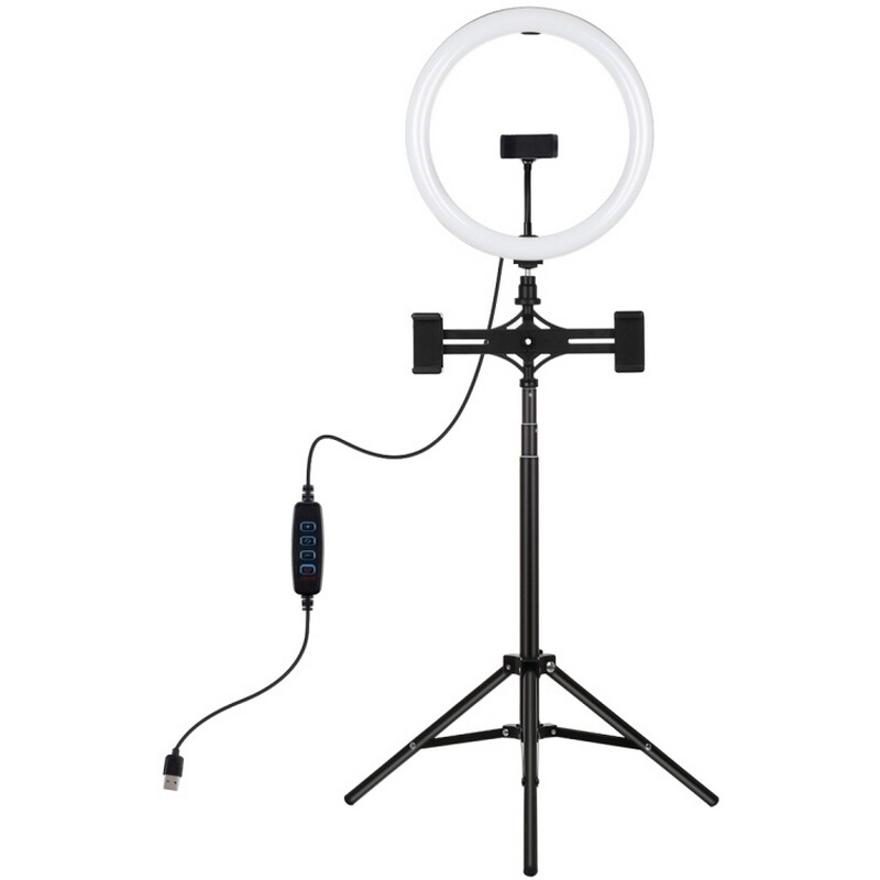 Кольцевая USB LED-лампа Puluz PKT3062B 11.8" + штатив 1.65 м
