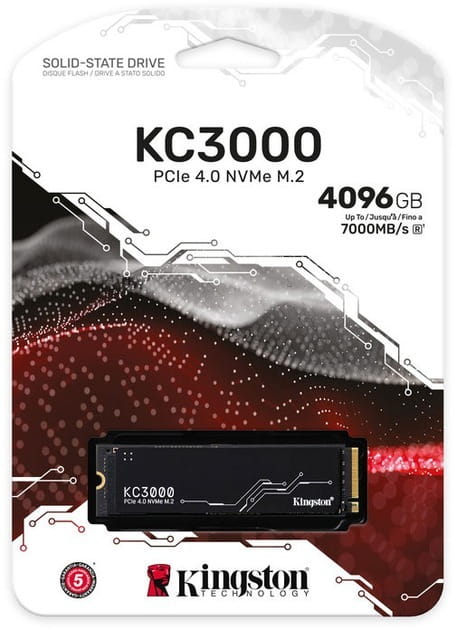 Накопитель SSD 4TB Kingston KC3000 M.2 2280 PCIe 4.0 x4 NVMe 3D TLC (SKC3000D/4096G)