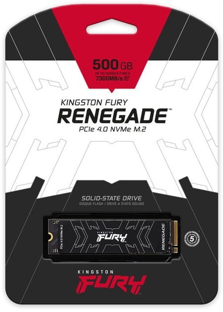 Накопитель SSD  500GB Kingston Fury Renegade M.2 2280 PCIe 4.0 x4 NVMe 3D TLC (SFYRS/500G)