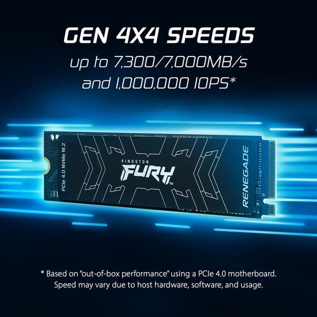 Накопитель SSD 1TB Kingston Fury Renegade M.2 2280 PCIe 4.0 x4 NVMe 3D TLC (SFYRS/1000G)