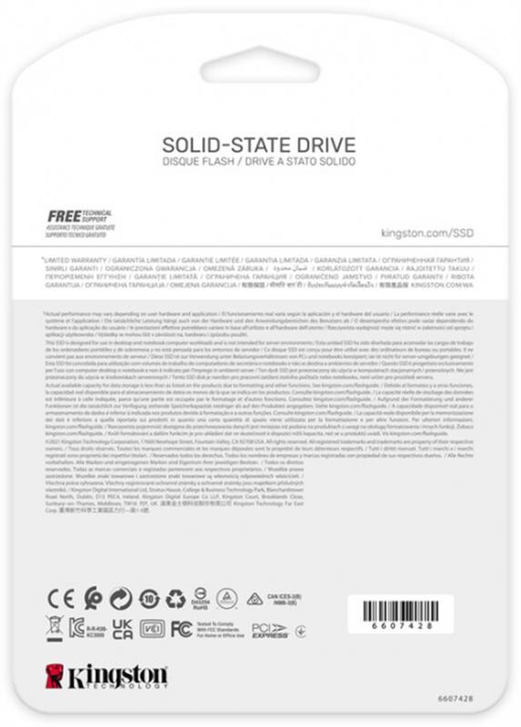 Накопитель SSD  512GB Kingston KC3000 M.2 2280 PCIe 4.0 x4 NVMe 3D TLC (SKC3000S/512G)