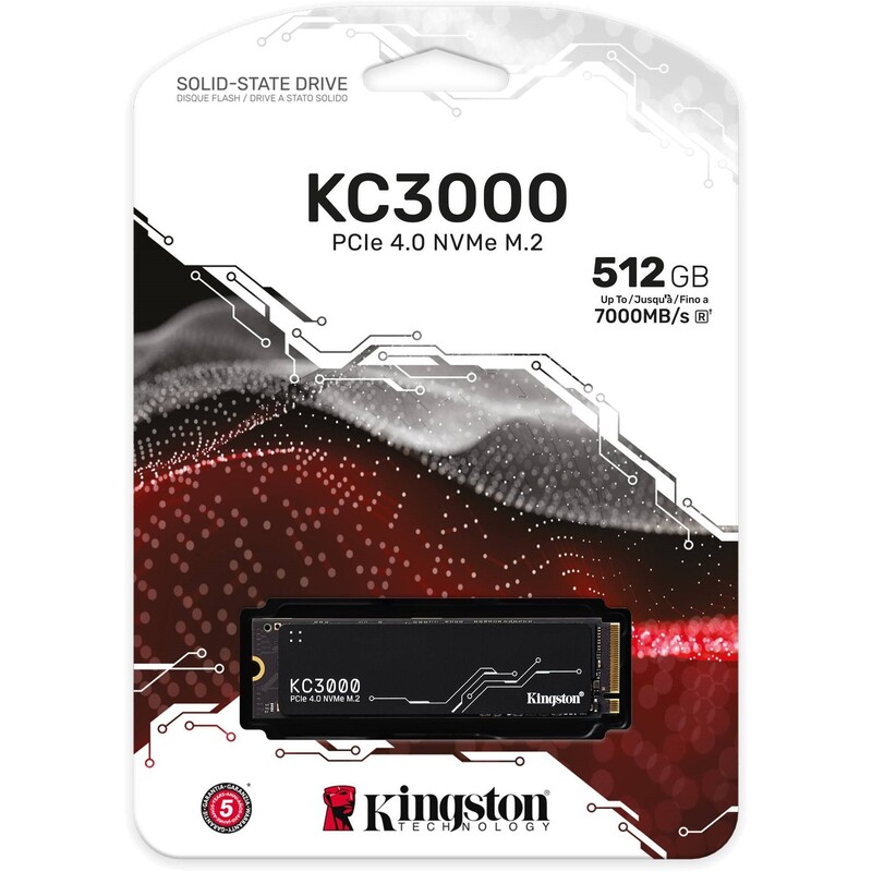 Накопитель SSD  512GB Kingston KC3000 M.2 2280 PCIe 4.0 x4 NVMe 3D TLC (SKC3000S/512G)