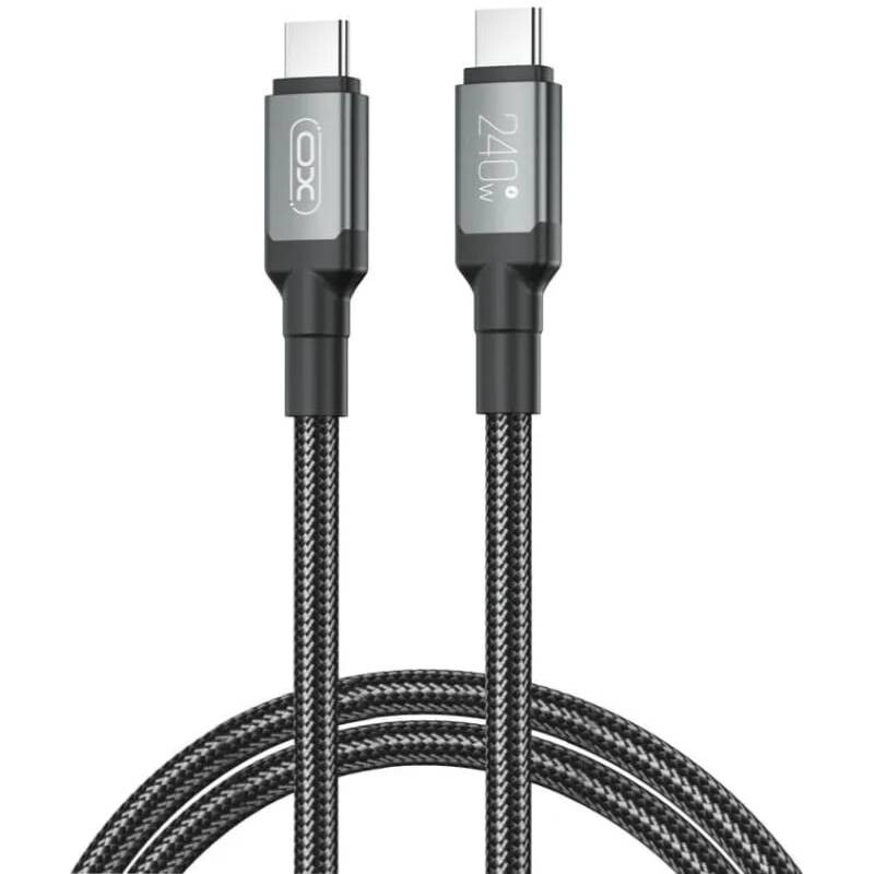 Кабель XO NBQ264A High Power Braided, USB-C - USB-C, (M/M), 240W, 1 м, Black (NBQ264A_С_Black)