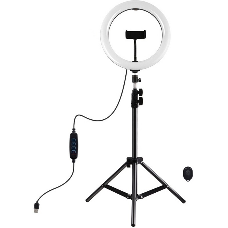 Кольцевая USB LED-лампа Puluz PKT3069B 10.2" + штатив 1.1 м