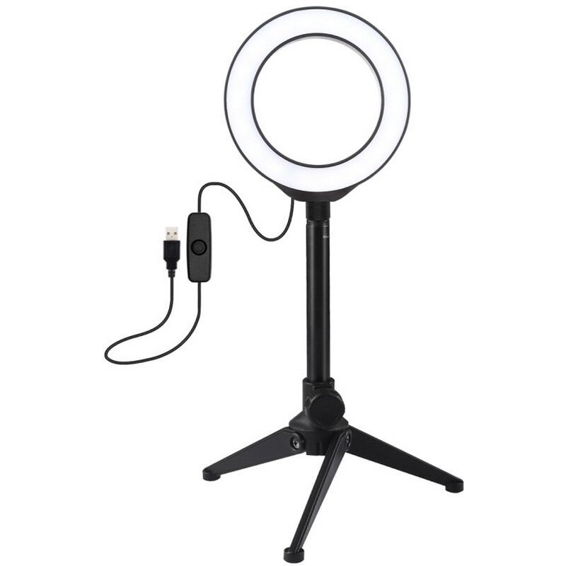 Кольцевая USB LED-лампа Puluz PKT3084B 4.7" + настольный штатив