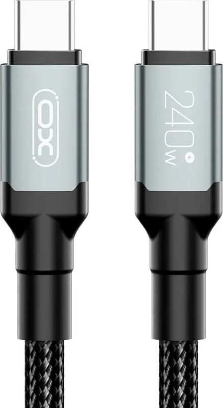 Кабель XO NBQ264A High Power Braided, USB-C - USB-C, (M/M), 240W, 2 м, Black (NBQ264B_С_Black)