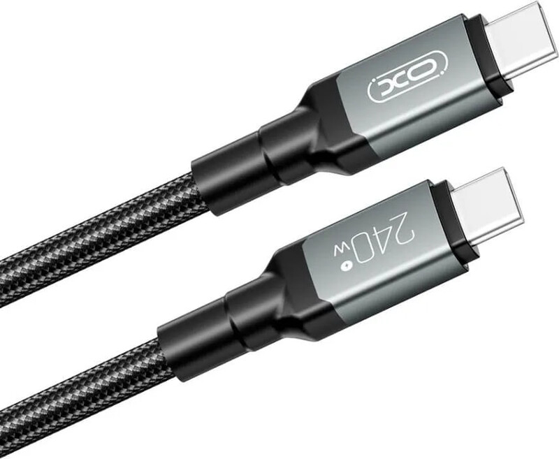 Кабель XO NBQ264A High Power Braided, USB-C - USB-C, (M/M), 240W, 2 м, Black (NBQ264B_С_Black)