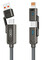 Фото - Кабель XO NB275 Zinc Alloy Silicone, USB Type-C/USB-A - USB Type-C - Lightning, 60W, 1 м, Grаy (NB275_4-in-1_Gray) | click.ua