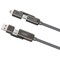 Фото - Кабель XO NB275 Zinc Alloy Silicone, USB Type-C/USB-A - USB Type-C - Lightning, 60W, 1 м, Grаy (NB275_4-in-1_Gray) | click.ua