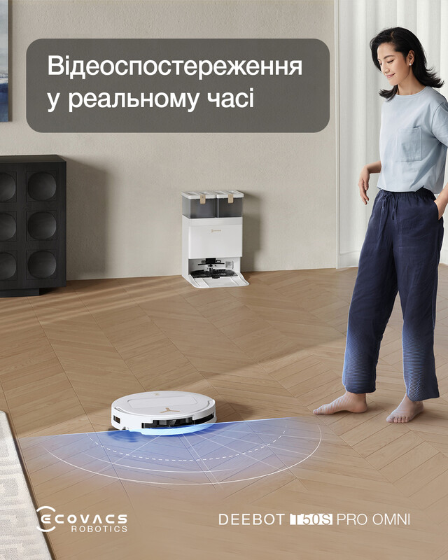 Робот-пилосос Ecovacs Deebot T50S Pro Omni White (DEX69)