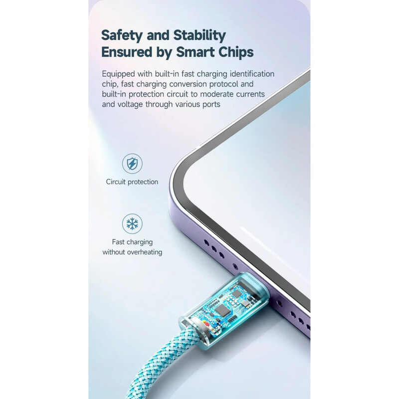 Кабель Romoss CB1734 USB Type-C - Lightning (M/M), 1 м, Blue (CB1734-631-727H)