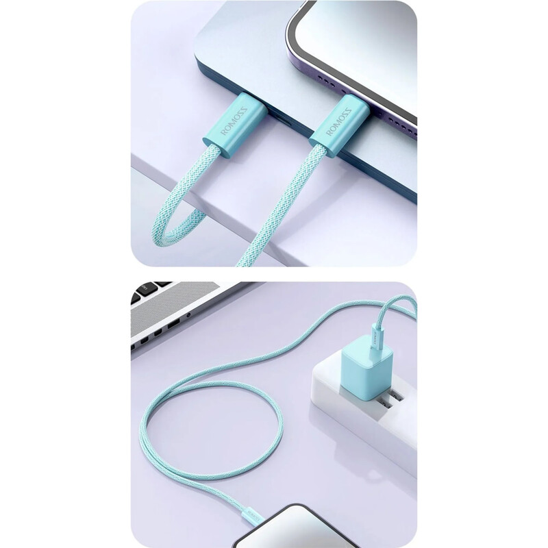 Кабель Romoss CB1734 USB Type-C - Lightning (M/M), 1 м, Blue (CB1734-631-727H)