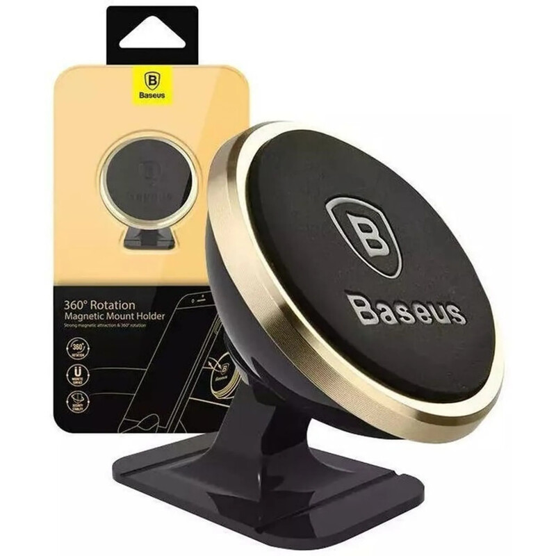 Держатель автомобильный для смартфона Baseus Adjustable Magnetic Mount Black Gold (SUCX140015)