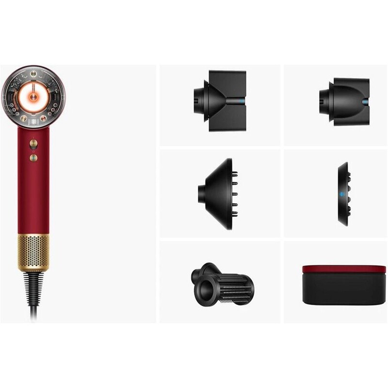 Фен Dyson Supersonic HD16 Nural Straight+Wavy Red Velvet/Gold (493117-01)