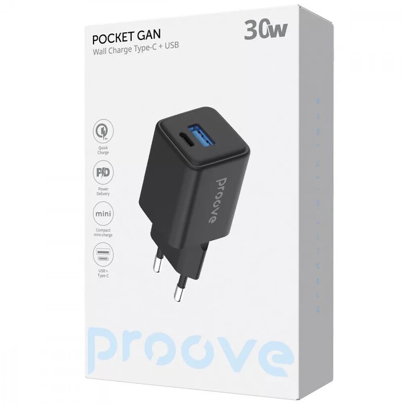 Сетевое зарядное устройство Proove Pocket GaN 30W Black (WCPG30110001)