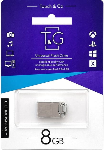 Флеш-накопитель USB 8GB T&G 110 Metal Series Silver (TG110-8G)