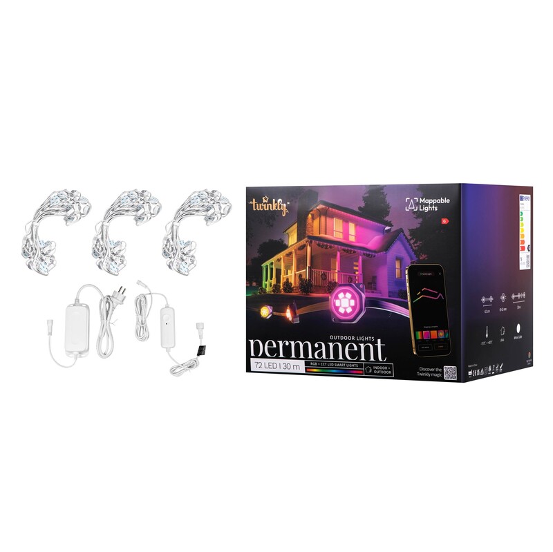 Smart LED гірлянда Twinkly Permanent Light RGB72 (TWPL072STP-TEU) 72LED, 30м, BT+WiFi