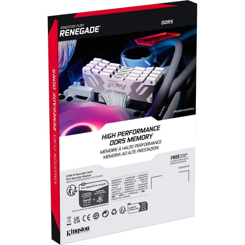 Модуль памяти DDR5 32GB/7600 Kingston Fury Renegade XMP White (KF576C38RWK2-32)