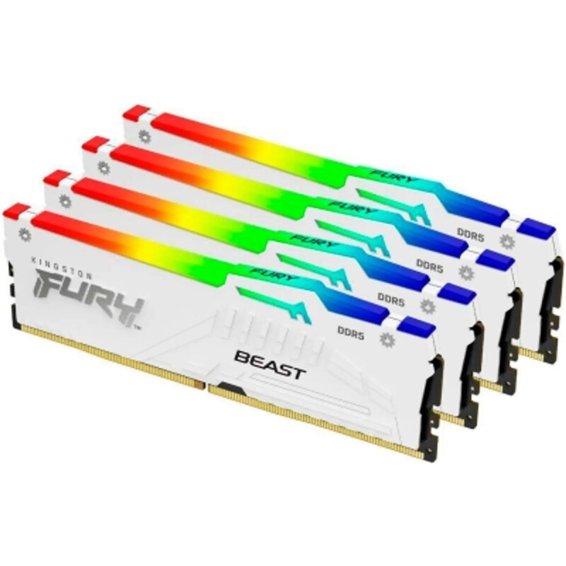 Модуль памяти DDR5 128GB/5600 Kingston Fury Beast RGB White (KF556C40BWAK4-128)