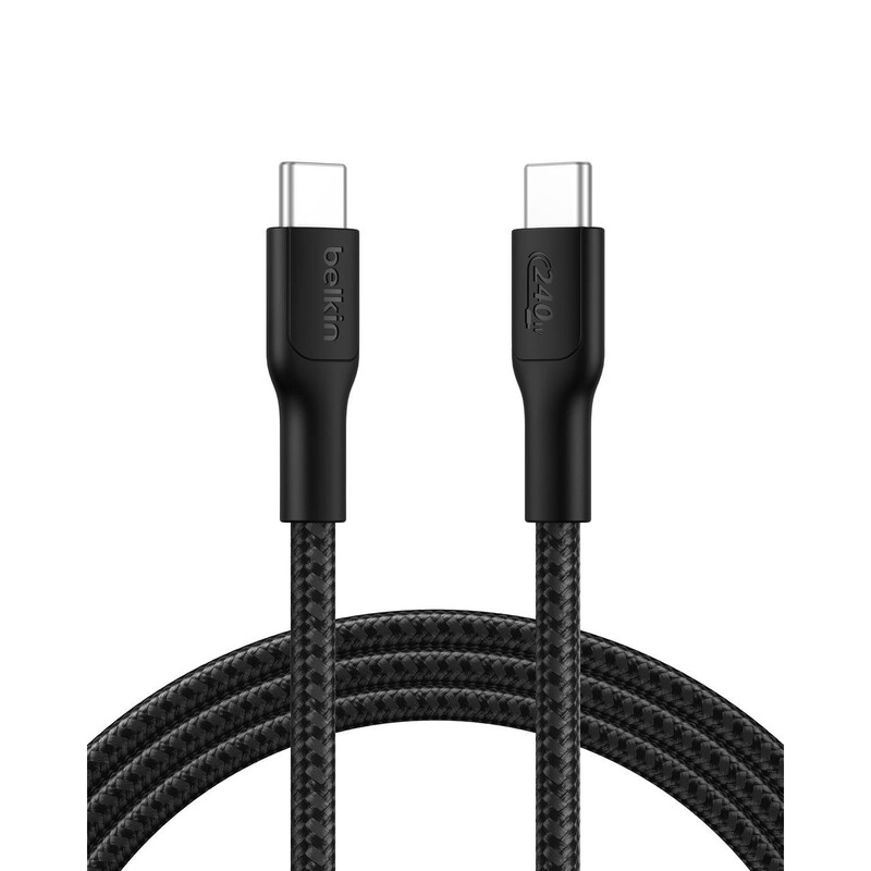 Кабель Belkin USB-C - USB-C (M/M), 2 м, 240Вт, Black (CAB025HQ2MBK)