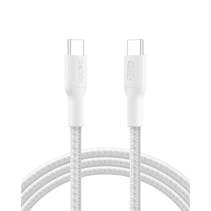 Кабель Belkin USB-C - USB-C (M/M), 2 м, 240Вт, White (CAB025HQ2MWH)