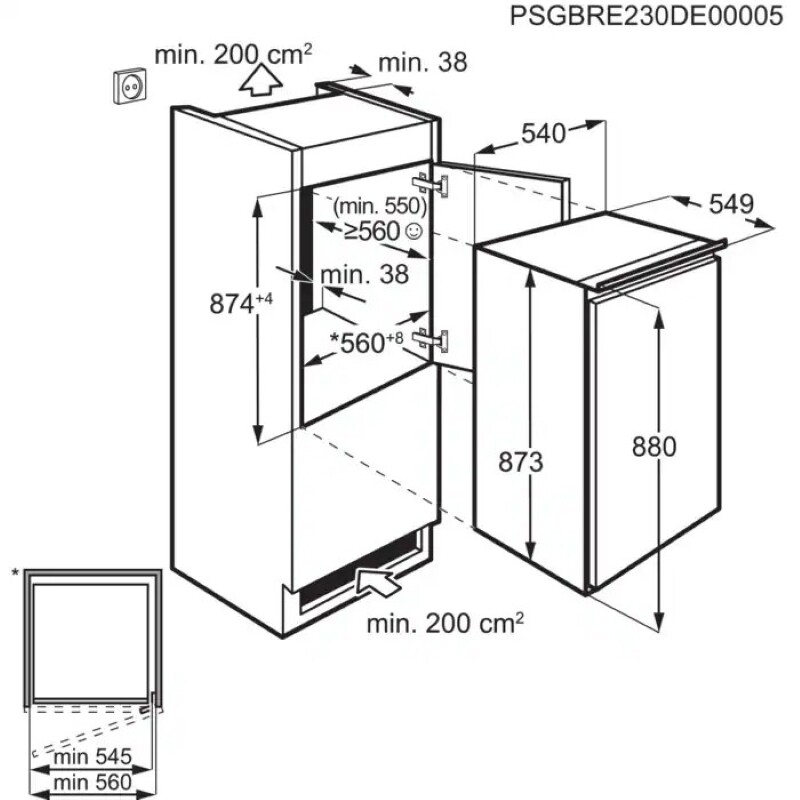 Встраиваемый холодильник Electrolux LFB2AE88S1