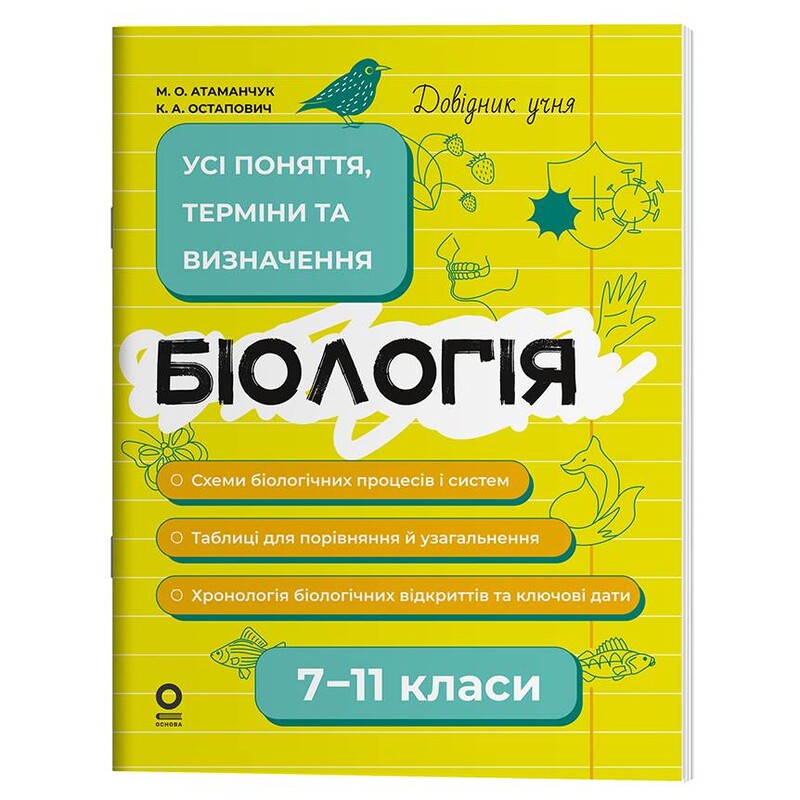 Довідник учня. Біологія. 7-11 класи. Усі поняття, терміни та визначення / Маргарита Атаманчук
