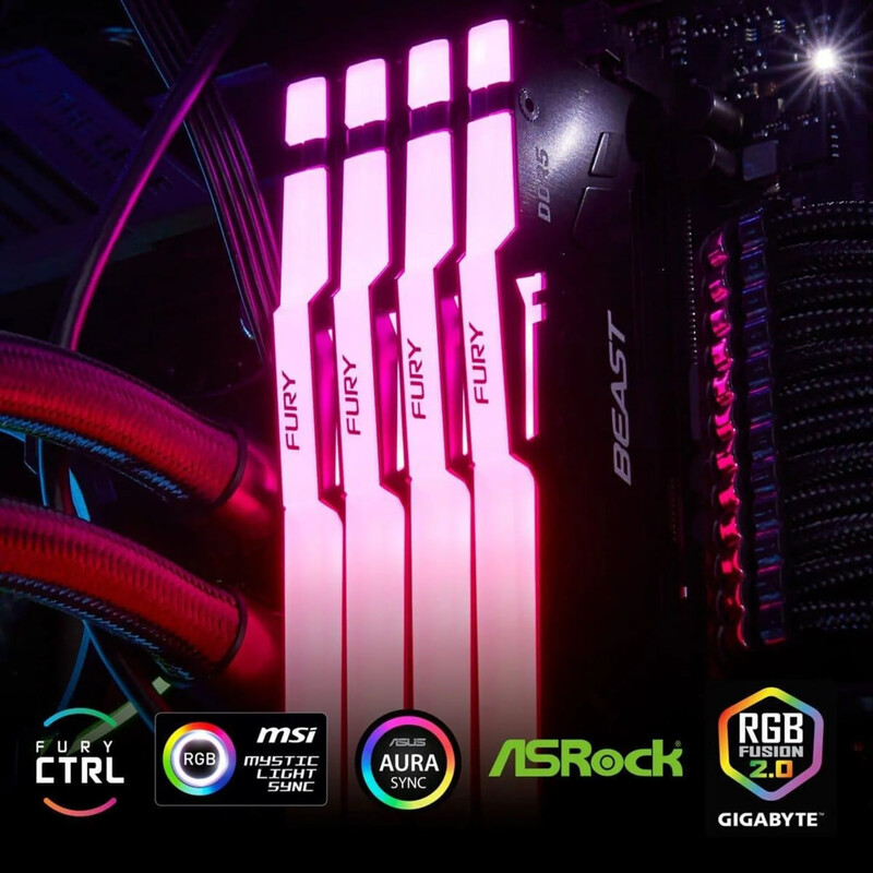 Модуль памяти DDR5 16GB/6000 Kingston Fury Beast RGB Expo Black (KF560C30BBEAK2-16)