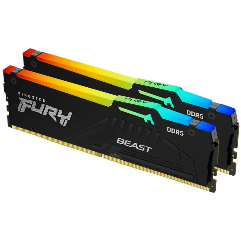 Модуль памяти DDR5 16GB/6000 Kingston Fury Beast RGB Expo Black (KF560C30BBEAK2-16)