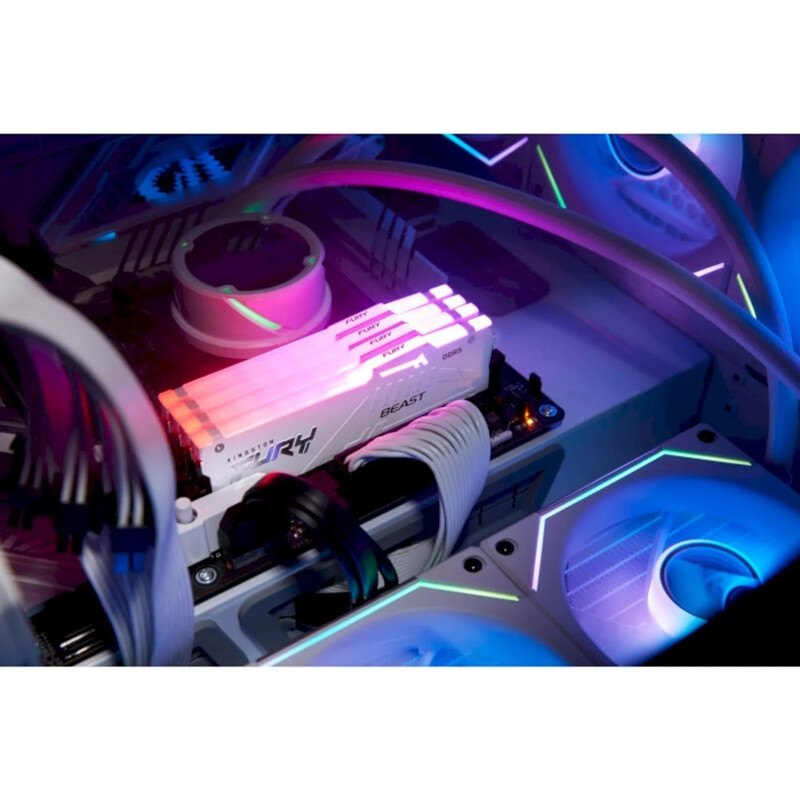 Модуль памяти DDR5 32GB/6400 Kingston Fury Beast RGB Expo White (KF564C32BWEA-32)