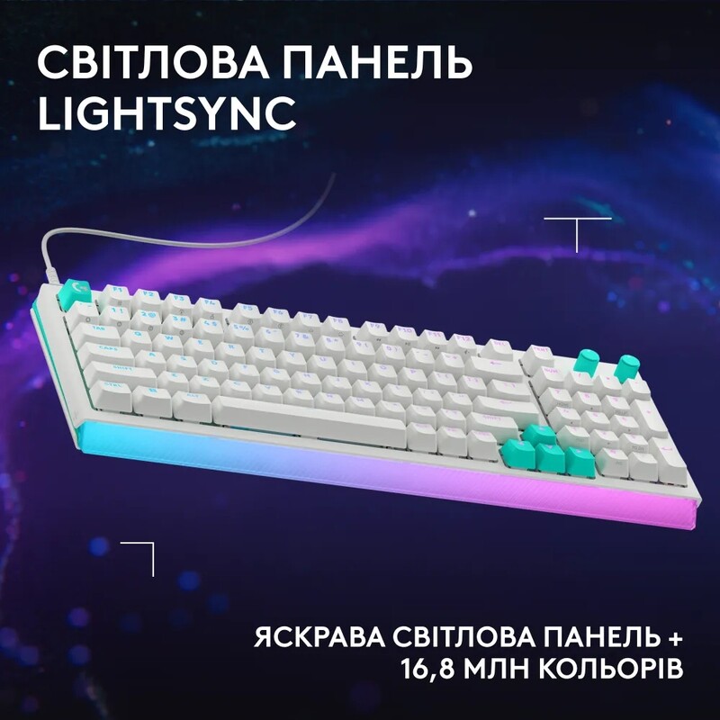 Клавiатура Logitech G512 X 98 Tactile White (920-014003)