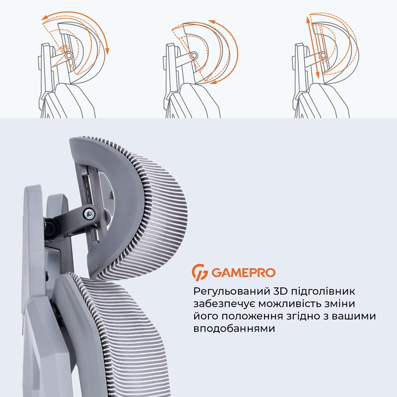 Крісло для геймерів GamePro Edge GC820MG Grey