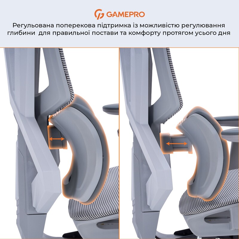 Крісло для геймерів GamePro Edge GC820MG Grey
