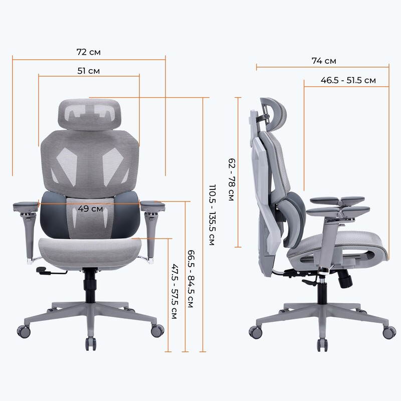 Крісло для геймерів GamePro Edge GC820MG Grey
