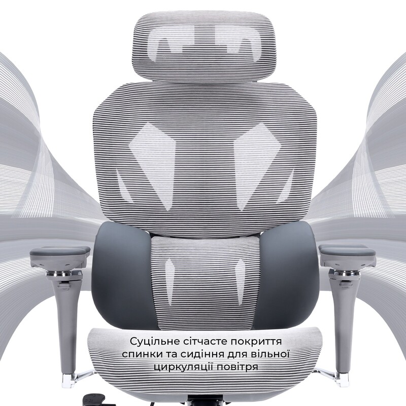 Крісло для геймерів GamePro Edge GC820MG Grey