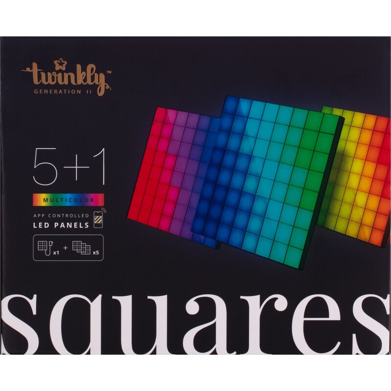 Панель Smart LED Twinkly Squares 1 Starter + 5 Extension RGB (TWQ064STW-07-BEU) 384LED, BT+WiFi