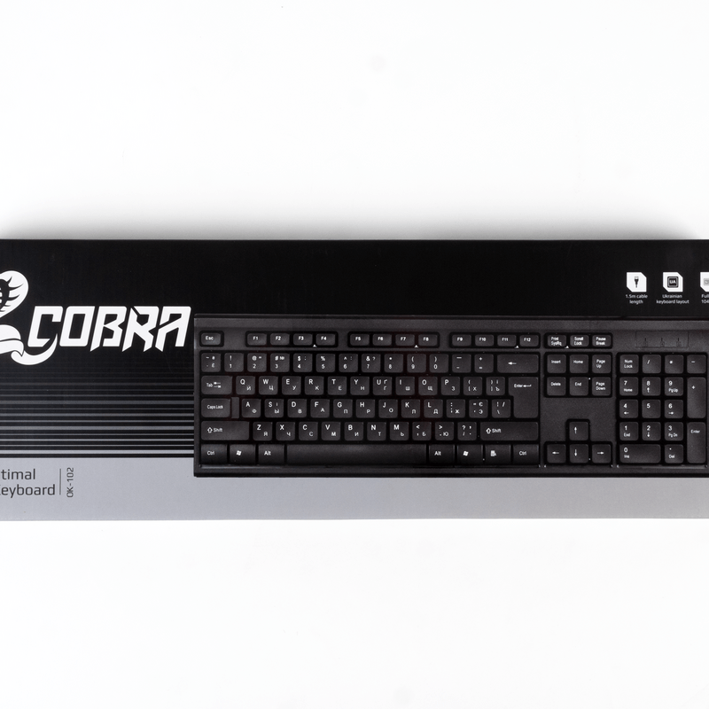 Клавиатура COBRA OK-102 Ukr Black