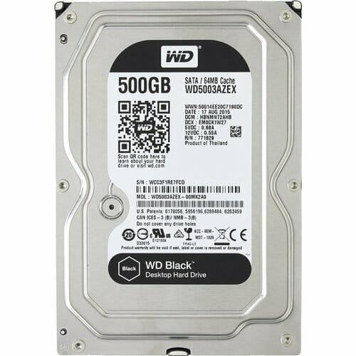 Накопитель HDD SATA  500GB WD Black 7200rpm 64MB (WD5003AZEX) Refurbished