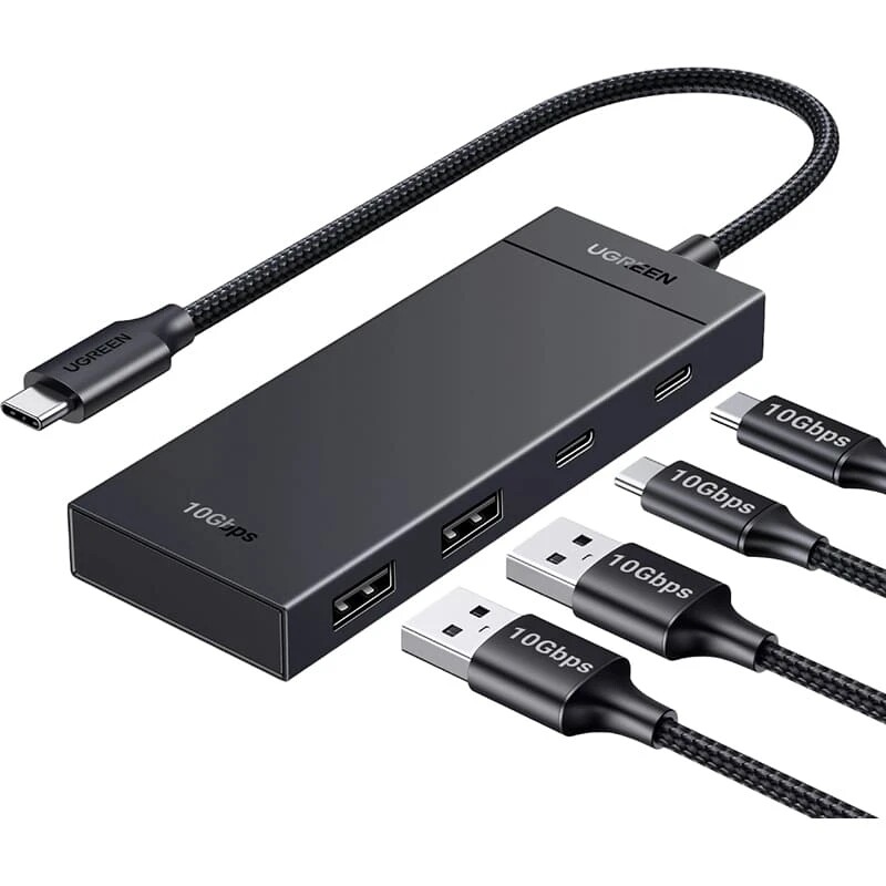 USB-хаб Ugreen USB 3.1 Type-C - 2xUSB, 2xUSB-C 3.2 Gen2 (35583)