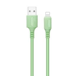 Кабель ColorWay USB - Lightning (M/M), soft silicone, 2.4 А, 1 м, Green (CW-CBUL042-GR)