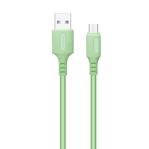 Photos - Cable (video, audio, USB) ColorWay Кабель  USB - micro USB , soft silicone, 2.4 А, 1 м, Green (C (M/M)