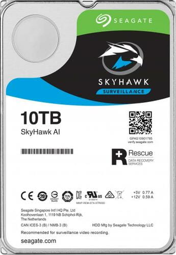 Фото - Накопичувач HDD SATA 10.0TB Seagate SkyHawk Al Surveillance 256MB (ST10000VE0008) | click.ua