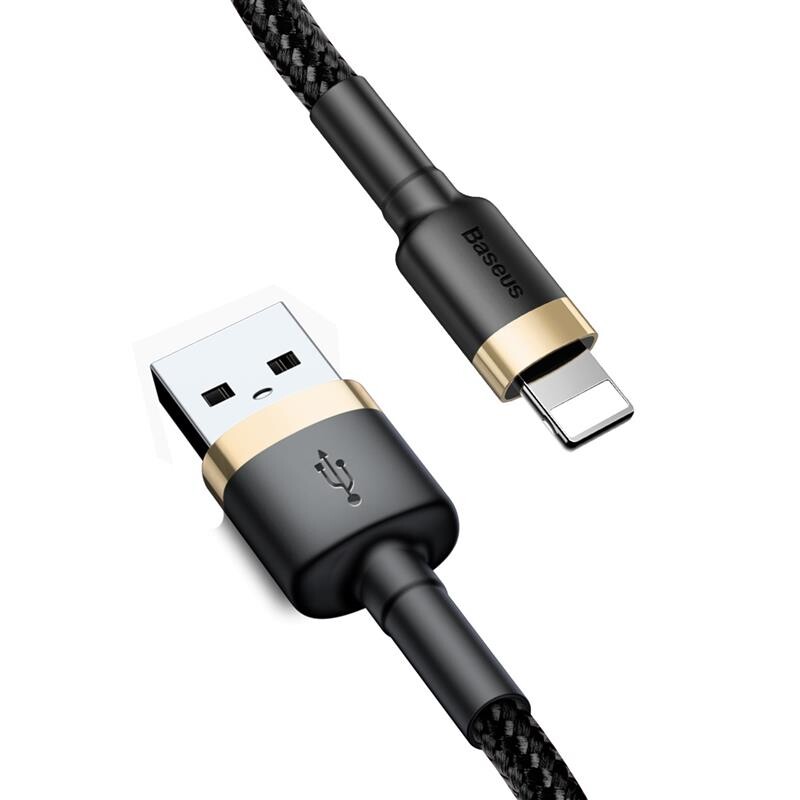 Кабель Baseus Cafule USB-Lightning, 1.5A, 1м Black/Gold (CALKLF-BV1)