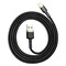 Фото - Кабель Baseus Cafule USB-Lightning, 1.5A, 1м Black/Gold (CALKLF-BV1) | click.ua